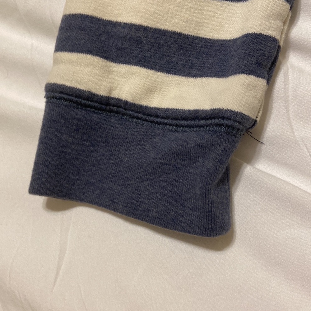 Boden Women’s Blue & White Striped Hoodie Pink accents Sz M EUC Medium Weight - Picture 6 of 17